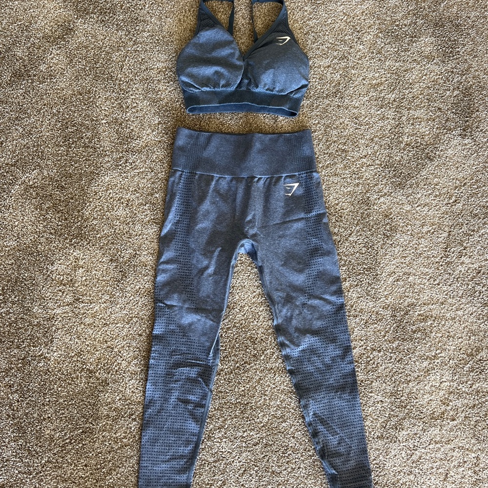Blue Gymshark Seamless Set